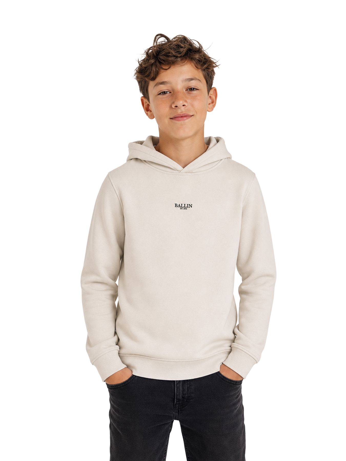 Ballin Jongens 5059 kids Hoodie Stone 2900171695013