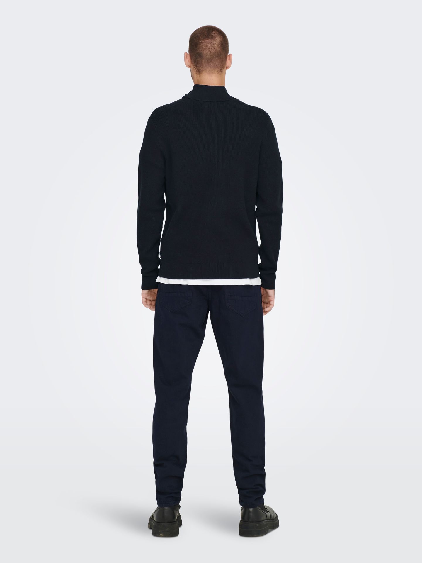 Only & Sons ONSPHIL REG 12 STRUC HALF ZIP KNIT Dark Navy 2900171704012