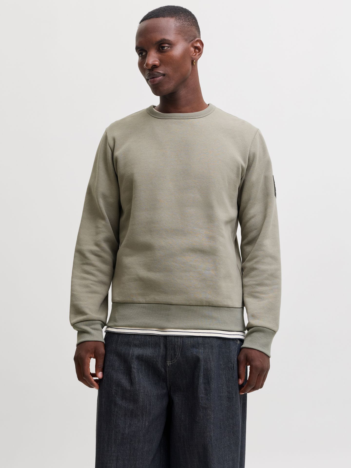 Jack & Jones JJCLEVELAND SWEAT CREW NECK LN Vetiver 2900171719030