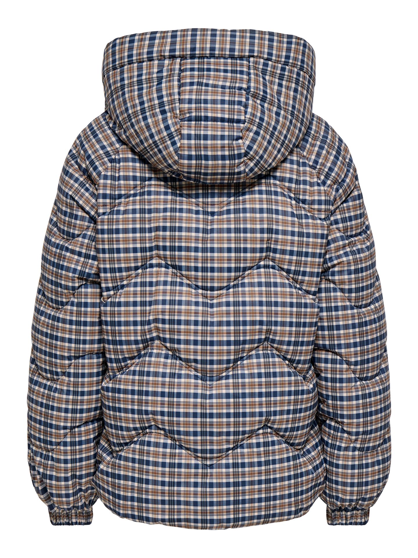 Only JDYPOWER SHORT CHECK HOOD PUFFER OT Black Iris/MELANGE 2900171725017