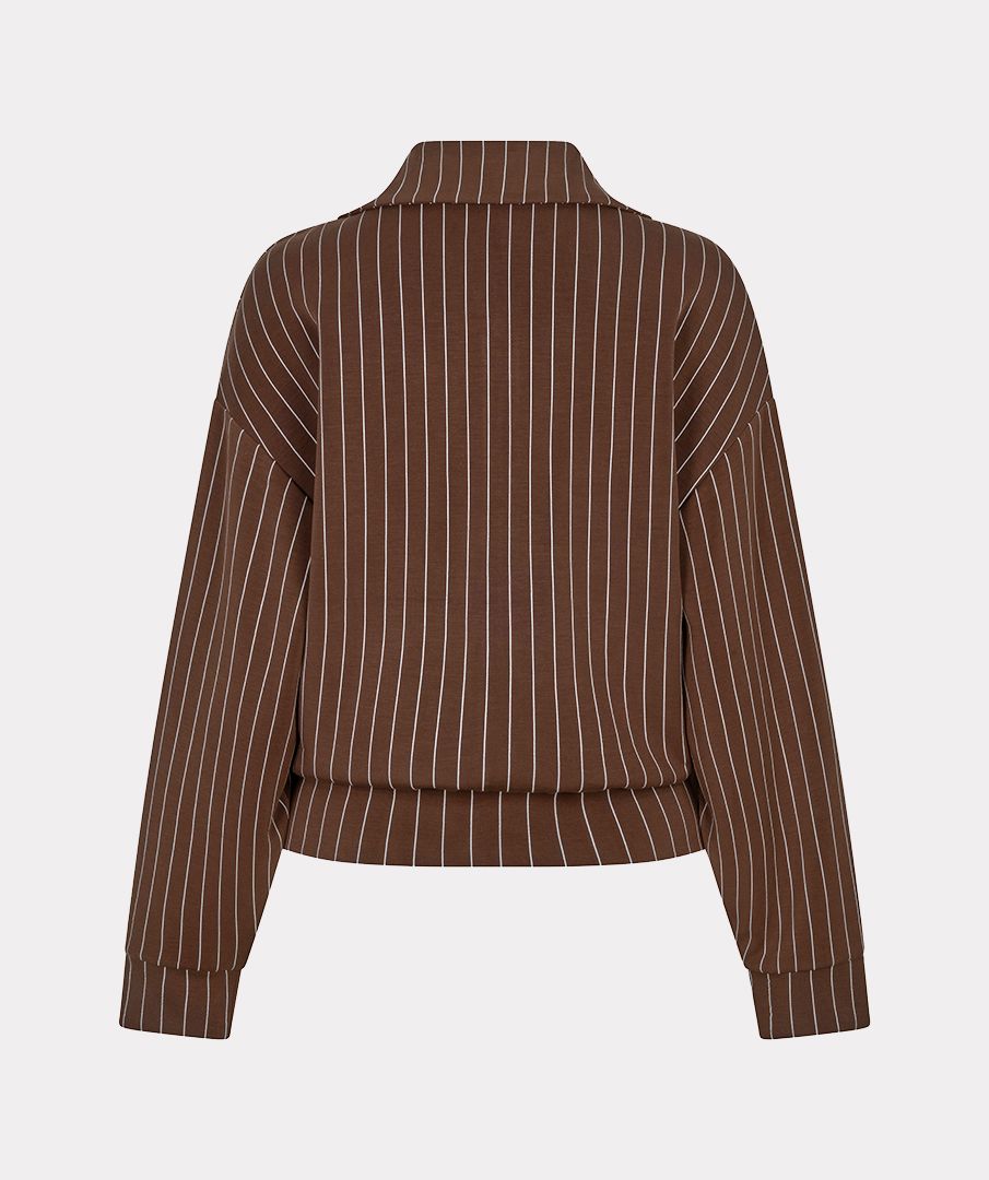 Esqualo Jacket short modal striped 185 coffee 2900171866062