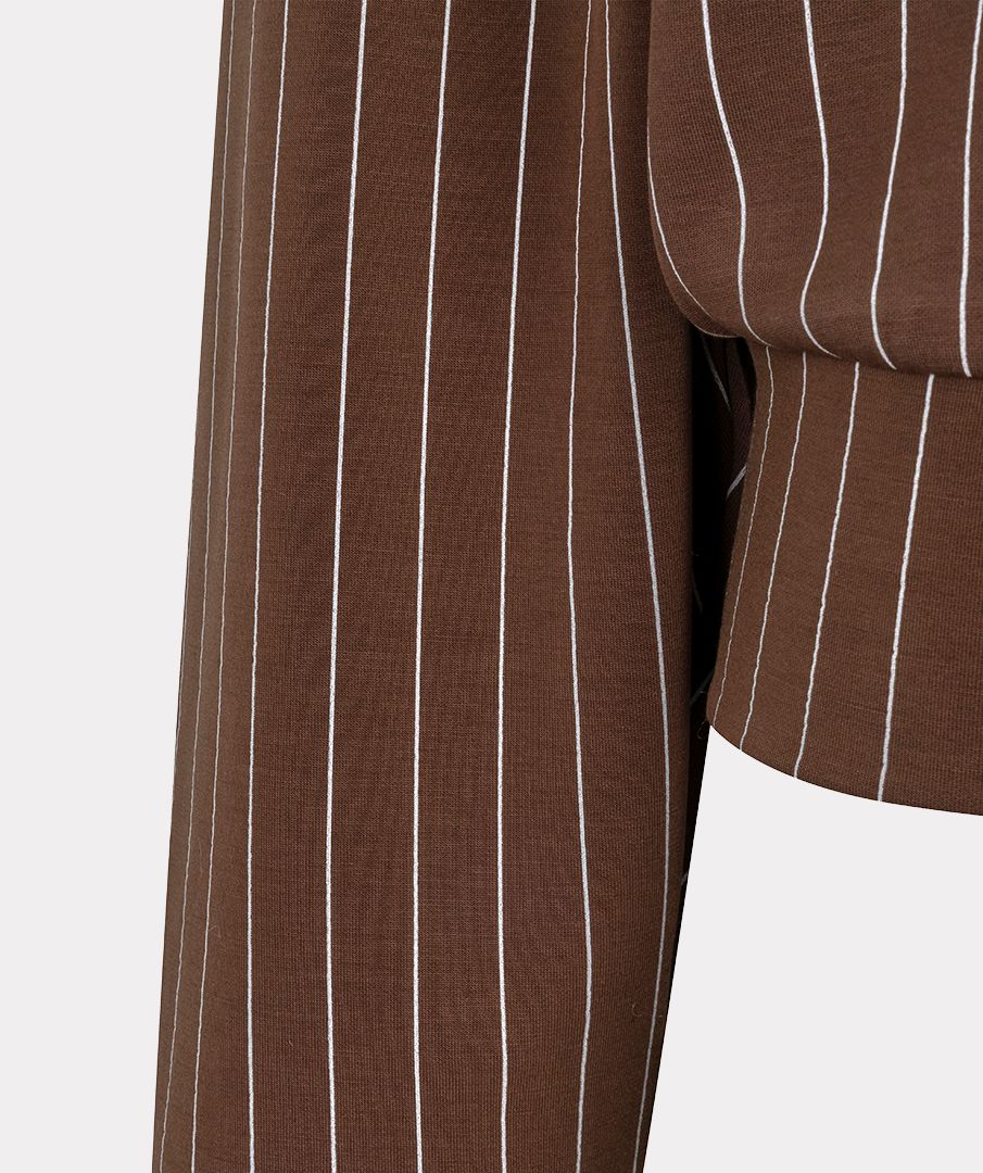 Esqualo Jacket short modal striped 185 coffee 2900171866062