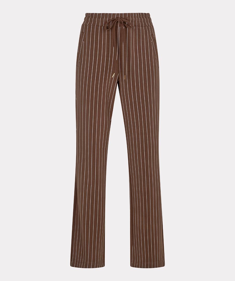 Esqualo Trousers modal striped 185 coffee 00121359-EKA26009300000059