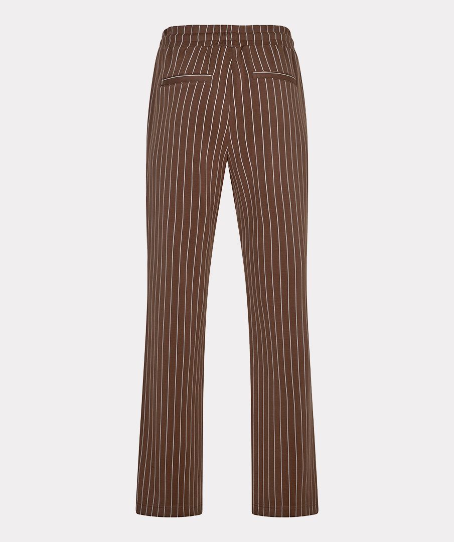 Esqualo Trousers modal striped 185 coffee 2900171867045