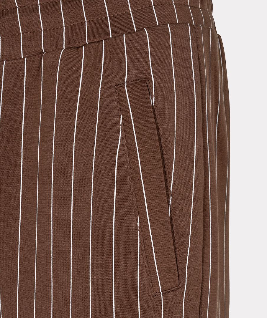 Esqualo Trousers modal striped 185 coffee 2900171867045