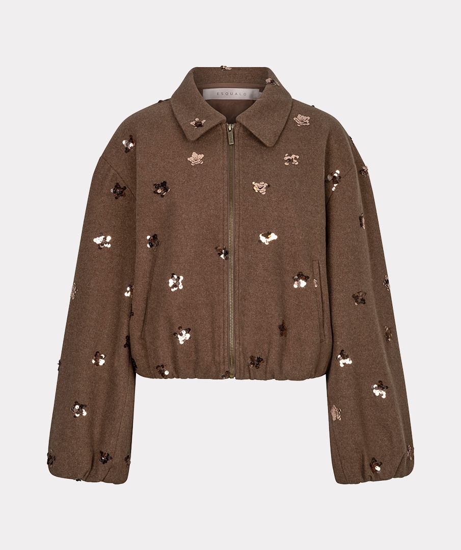 Esqualo Jacket flowers 185 coffee 00121360-EKA26009300000059