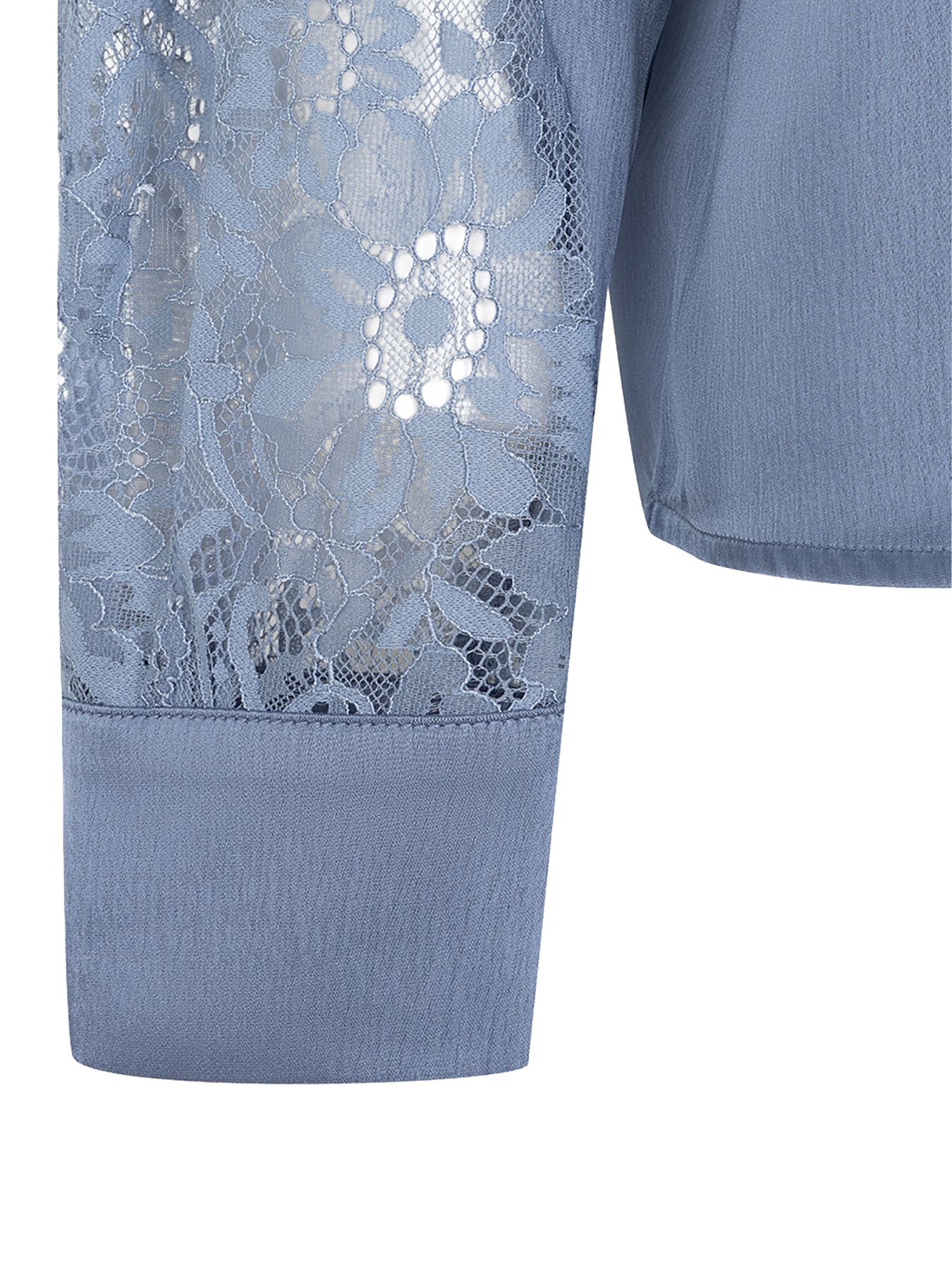 Esqualo Blouse satin lace 623 dark sky blue 2900171871134