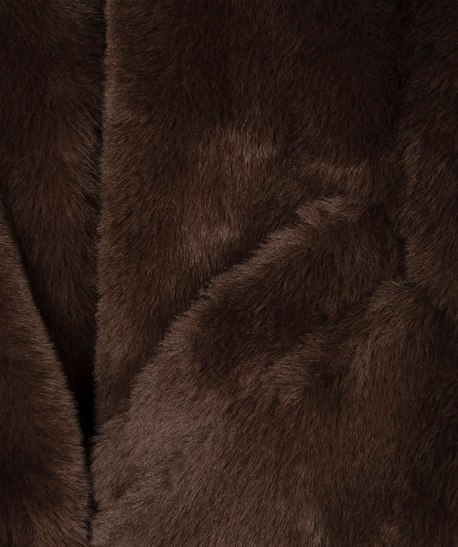Esqualo Coat poncho faux fur 185 coffee 2900171876030
