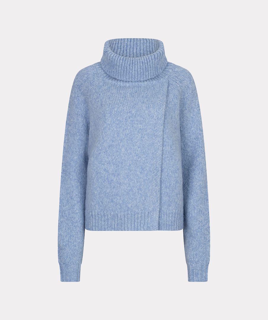 Esqualo Sweater open big col 619 sky blue 00121369-EKA26009300000036