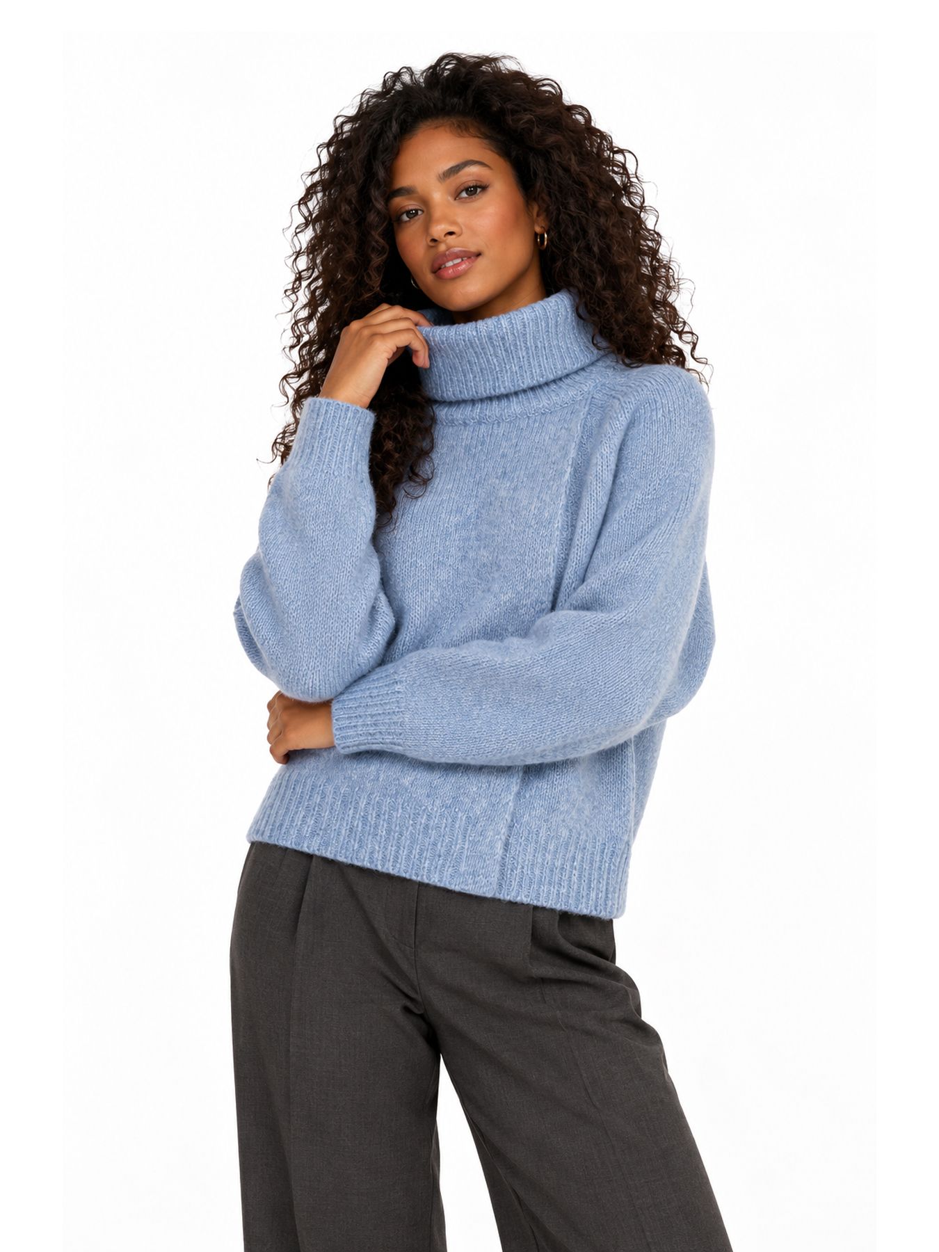 Esqualo Sweater open big col 619 sky blue 00121369-EKA26009300000036