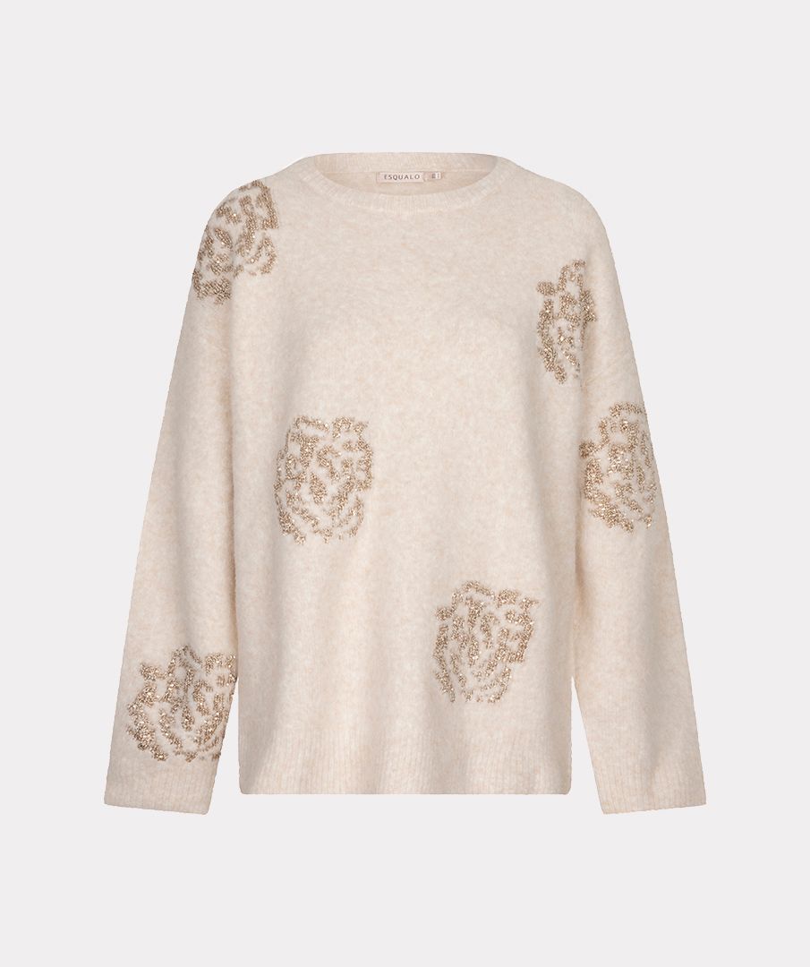 Esqualo Sweater sequin flowers 121 vanilla 00121370-EKA26009300000061