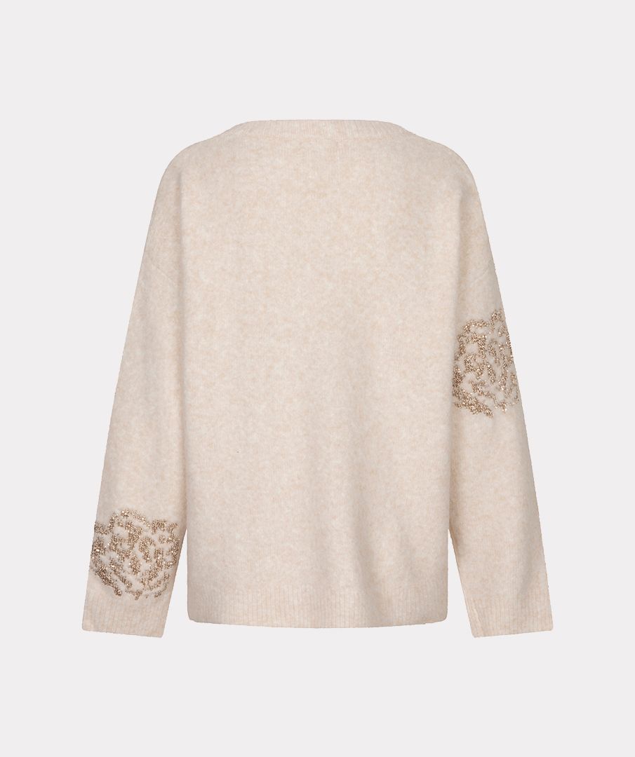 Esqualo Sweater sequin flowers 121 vanilla 2900171878072