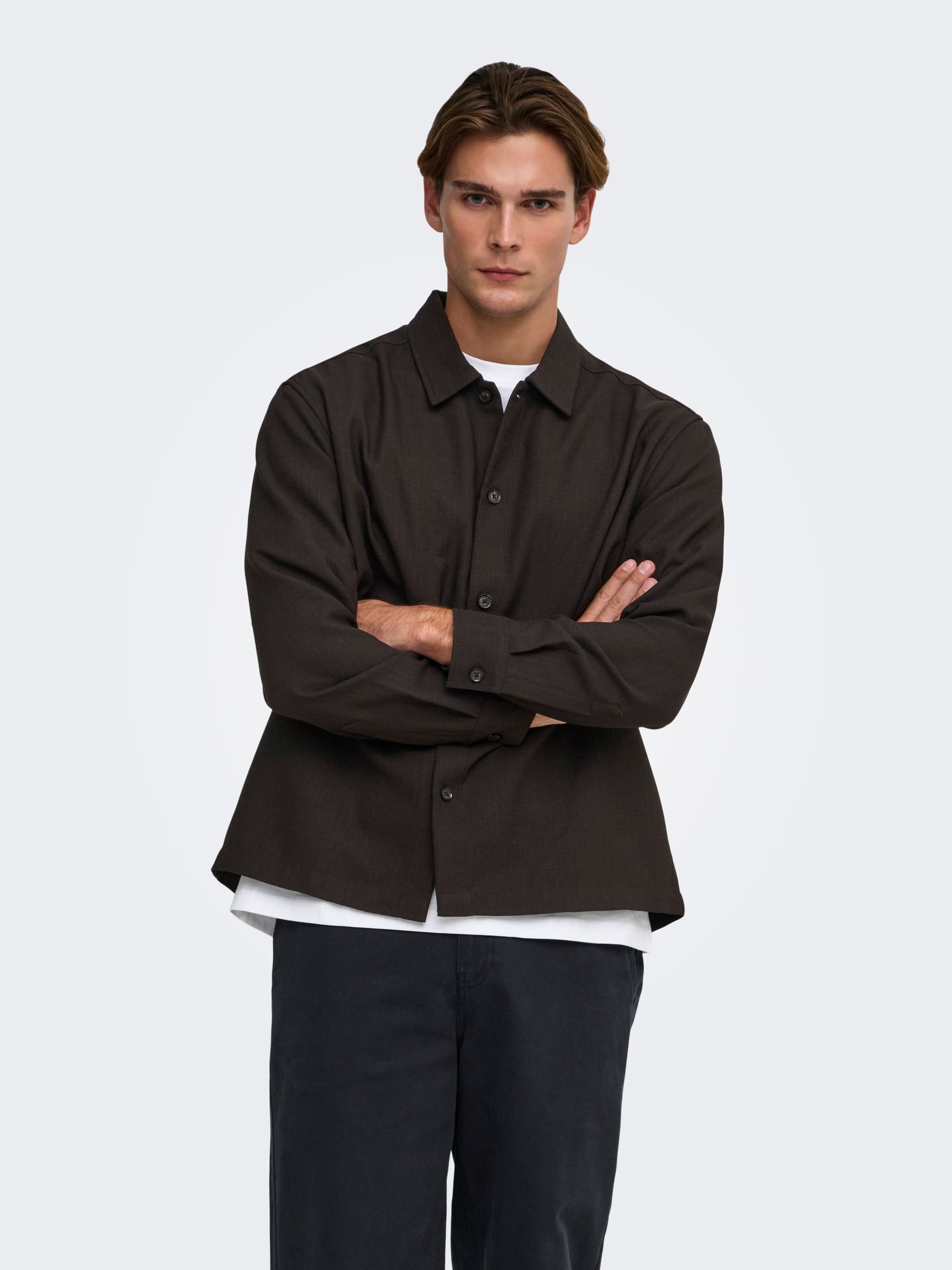 Only & Sons ONSHANSI ARIO LS SHIRT RLX Coffee Bean 2900172108048