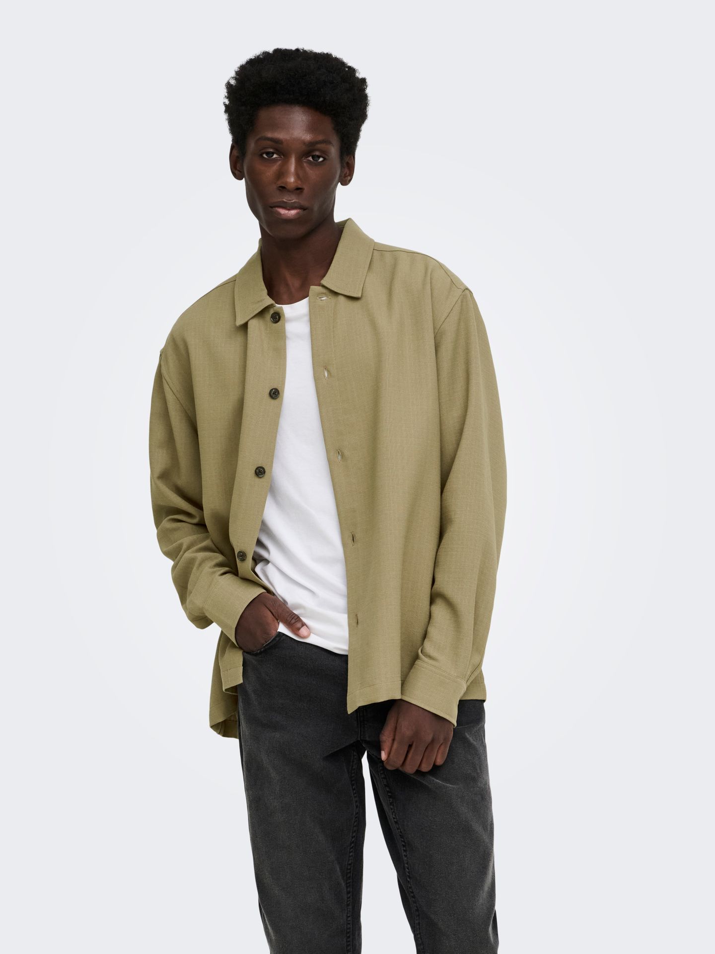 Only & Sons ONSHANSI ARIO LS SHIRT RLX Petrified Oak 00121472-EKA26011400003812