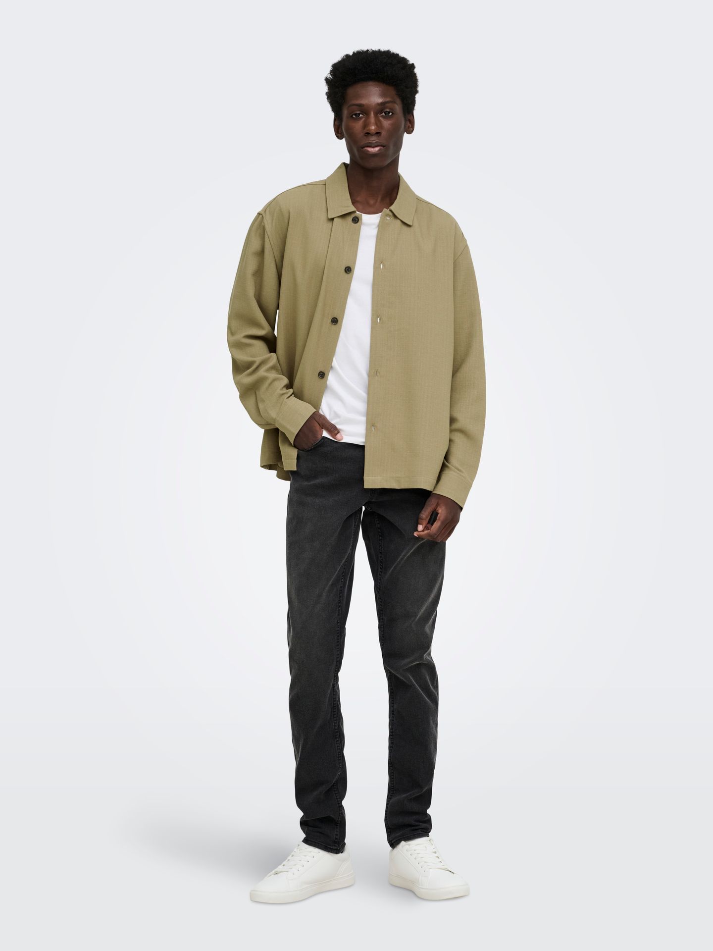 Only & Sons ONSHANSI ARIO LS SHIRT RLX Petrified Oak 2900172122051