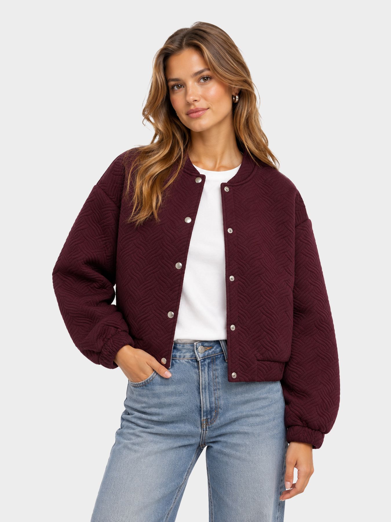 Vero Moda VMJADA LS BOMBER TOP JRS Windsor Wine 00121473-EKA26011400003638