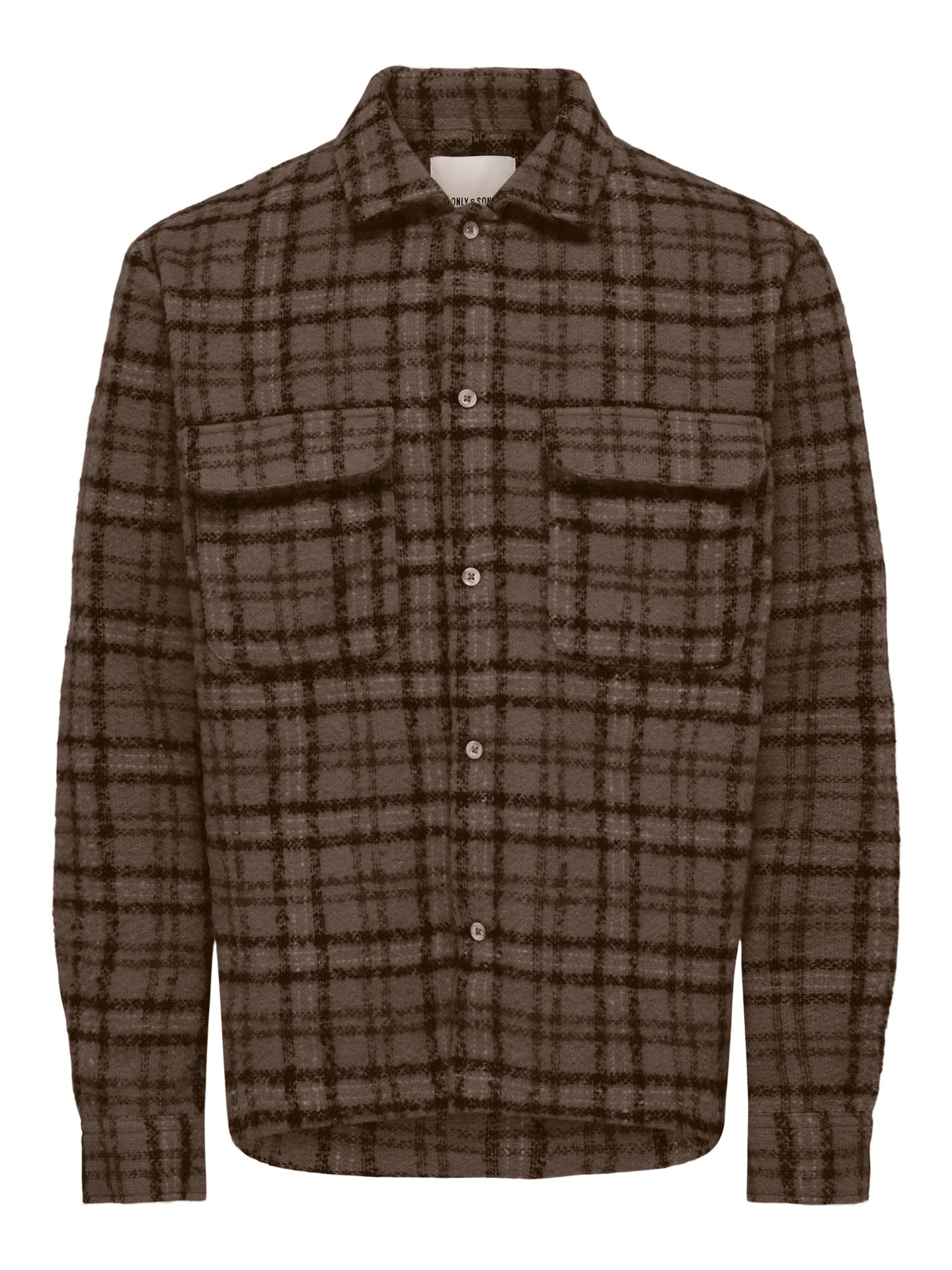 Only & Sons ONSLUIGI LS BOUCLE REG OVERSHIRT Coffee Bean 2900172111017