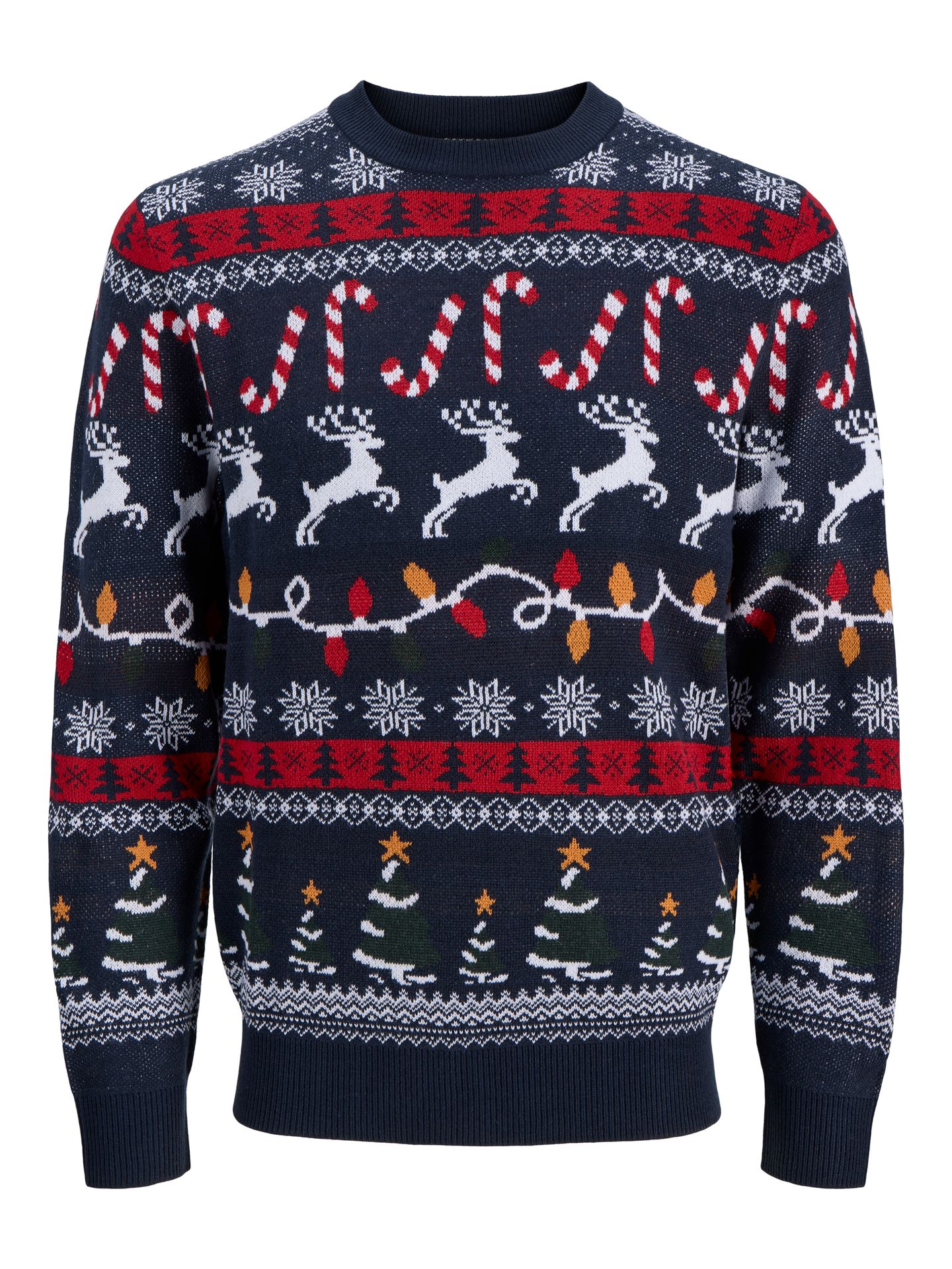 Jack & Jones JJXMAS SANTA KNIT CREW NECK Navy Blazer/Honey Gold Sauterne 00121545-EKA26011400000755