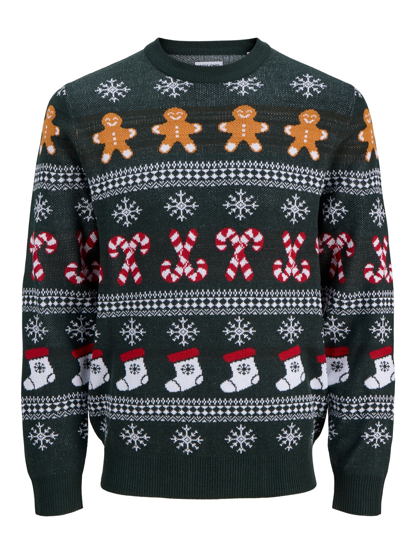 Jack & Jones JJXMAS SANTA KNIT CREW NECK Scarab 00121545-EKA26011400003592