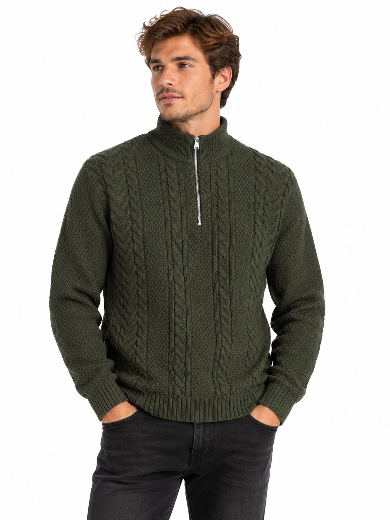 Jack & Jones JJJAMES KNIT HALF ZIP Rosin 00121547-EKA26011400000923