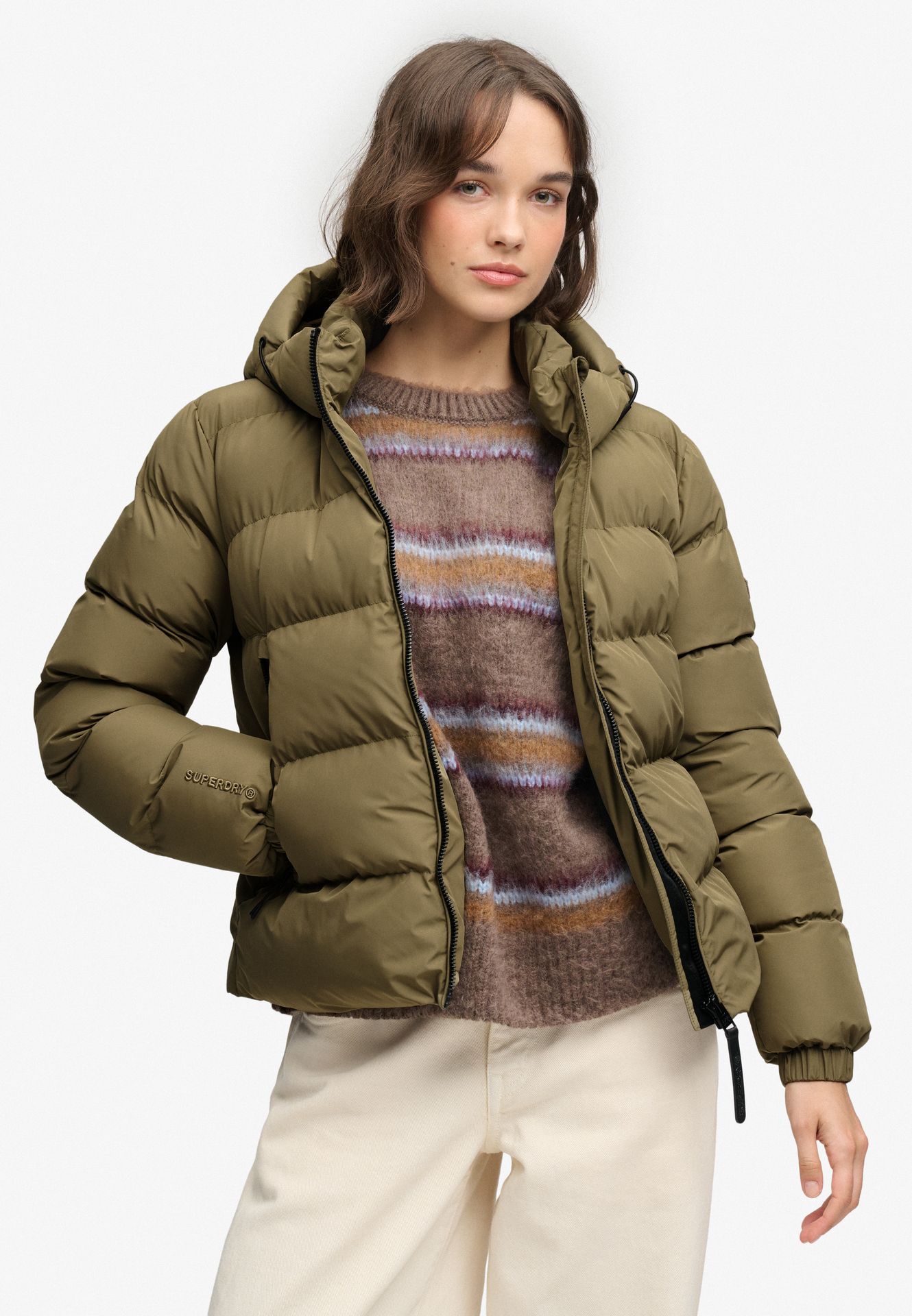 Superdry Hooded Sports Puffer Jacket 03o KHAKI 00121586-EKA26009000000044