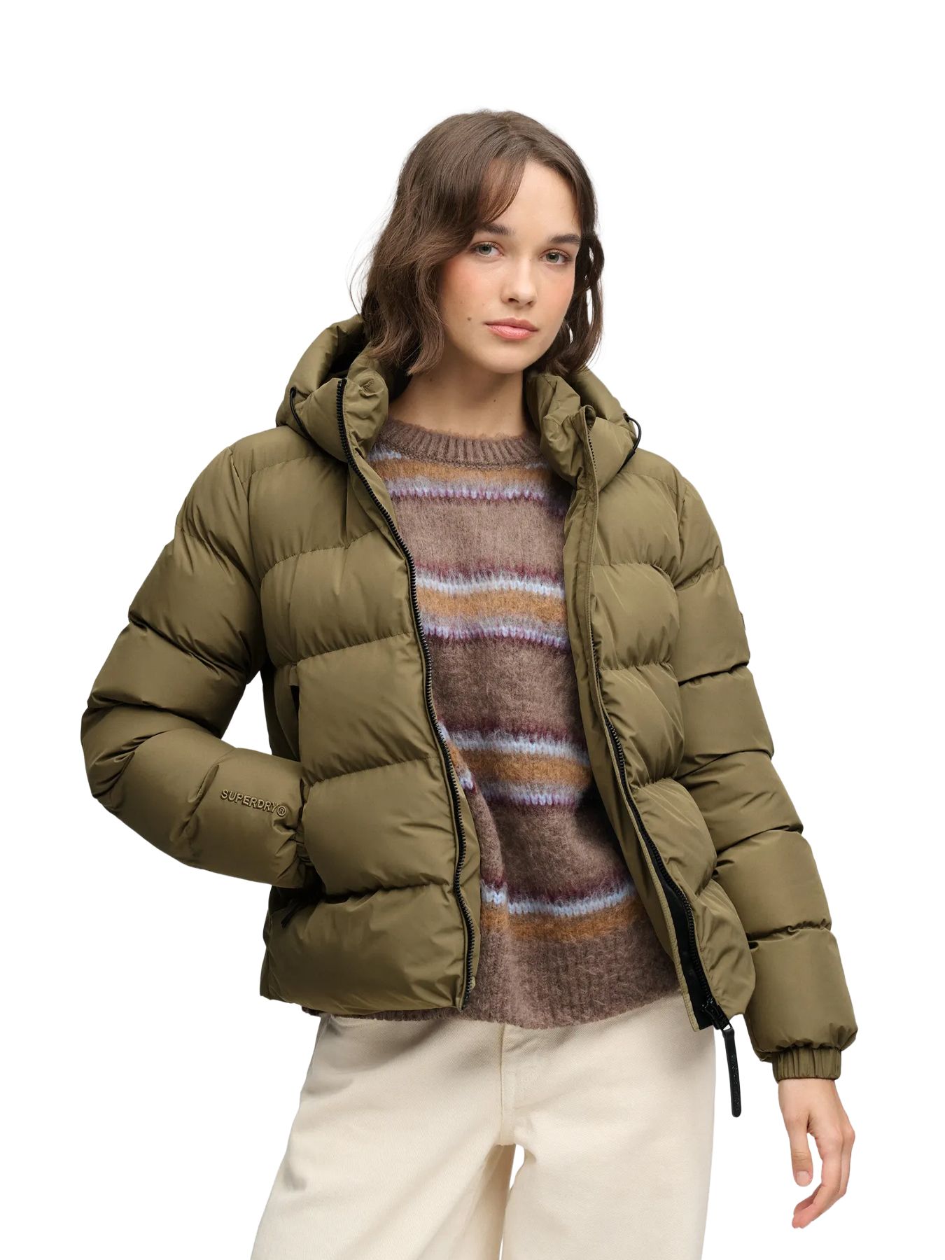 Superdry Hooded Sports Puffer Jacket 03o KHAKI 00121586-EKA26009000000044