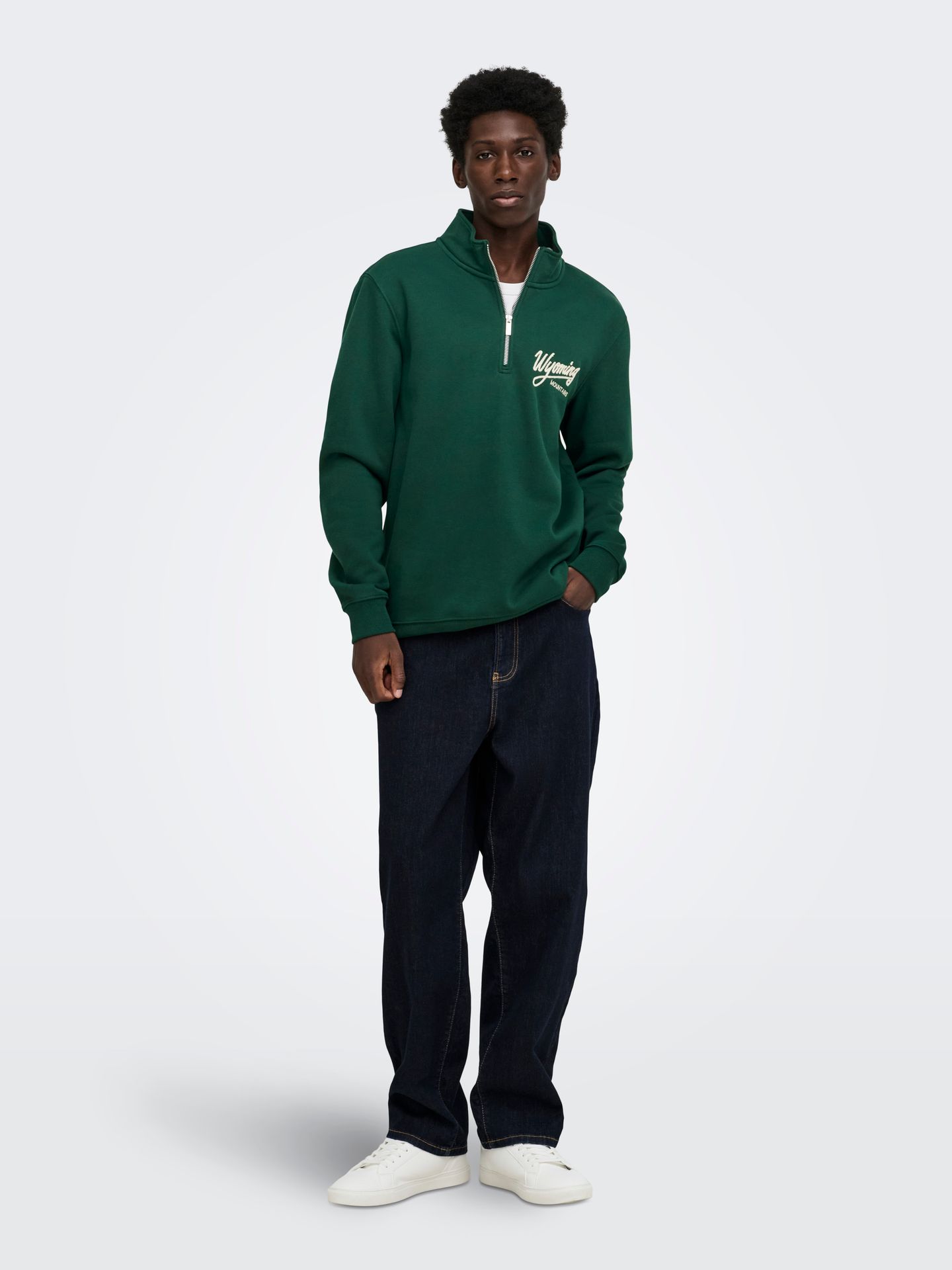 Only & Sons ONSCONNOR EMB. REG LS HALF ZIP Pine Grove/AMOR PROJECT 2900172297025