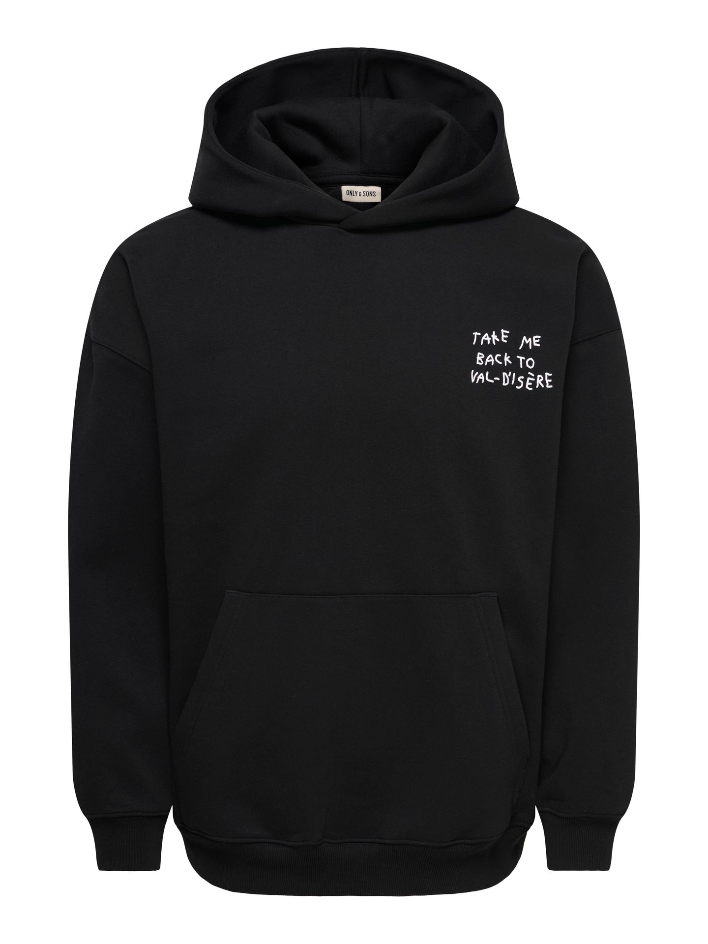 Only & Sons ONSHENRY SCRIBBLE OVZ LS HOODIE Black/BLACK 00121591-EKA26011400001527
