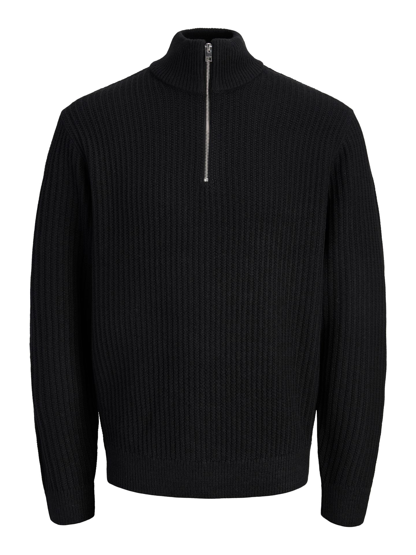 Jack & Jones JJSAGE KNIT HALF ZIP Black 00121601-EKA26011400000232