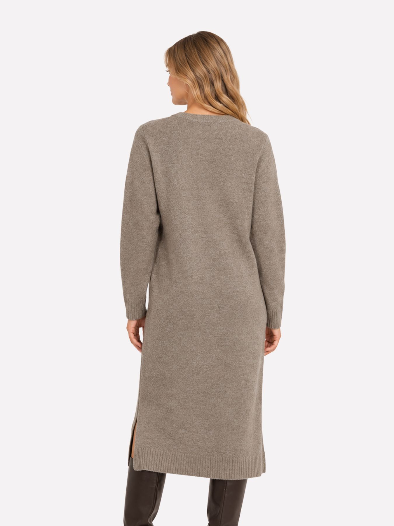 Only JDYSABRINA L/S DRESS KNT Walnut/W. Melange 2900172319055