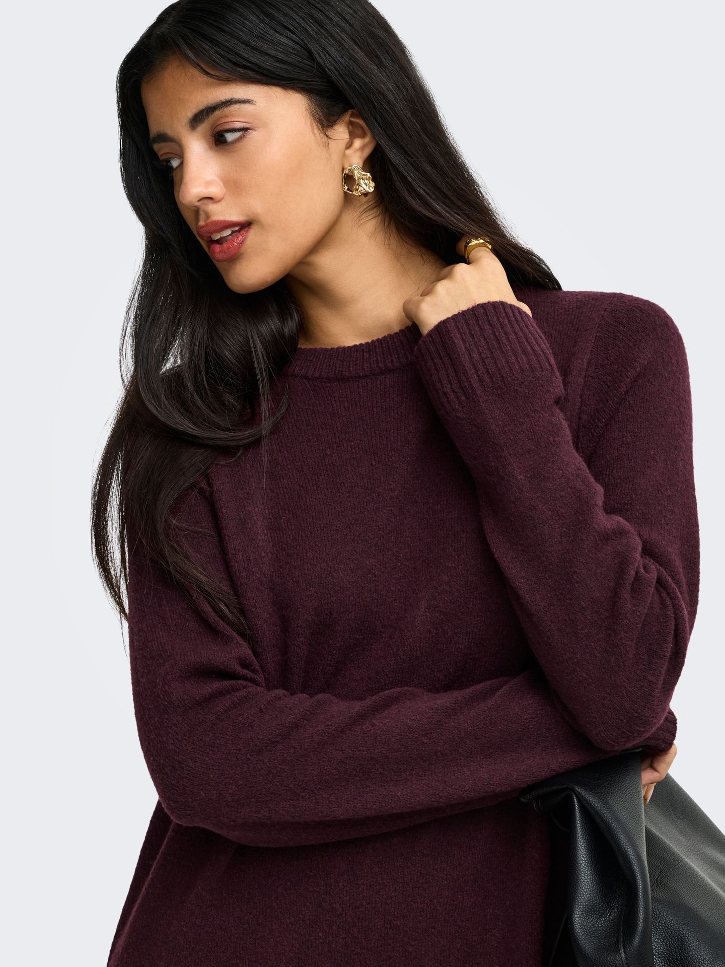 Only JDYSABRINA L/S DRESS KNT Winetasting/MELANGE 2900172318041