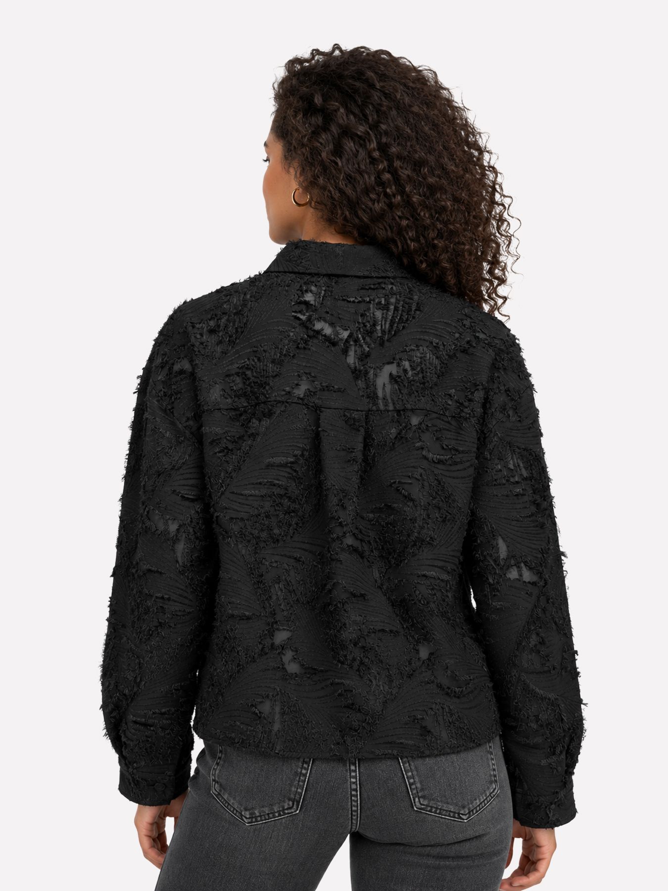 Only ONLMOVIDA L/S JAQUARD SHIRT WVN Black 2900172327036