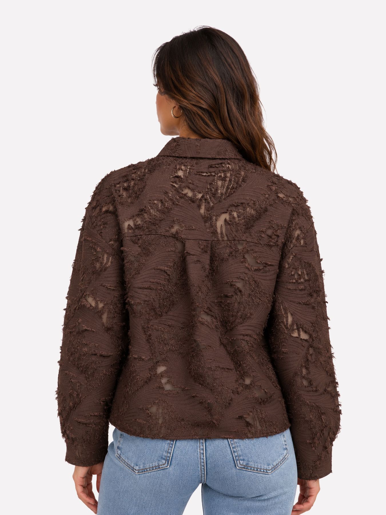 Only ONLMOVIDA L/S JAQUARD SHIRT WVN Coffee Bean 2900172326039
