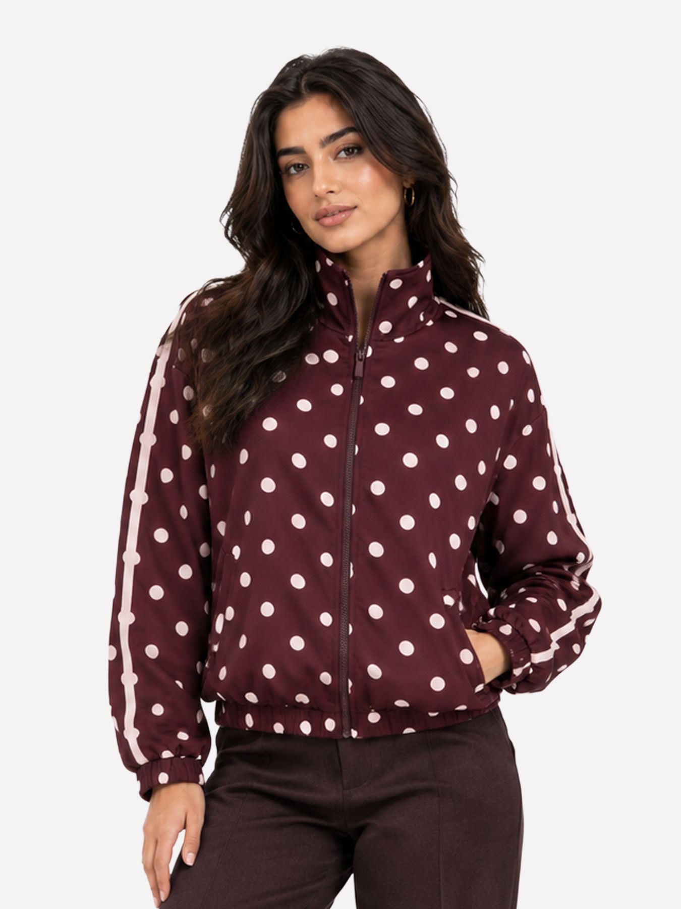 Only ONLDOTIER ZIP JACKET PNT Fig/MELANGE 00121605-EKA26011400003113
