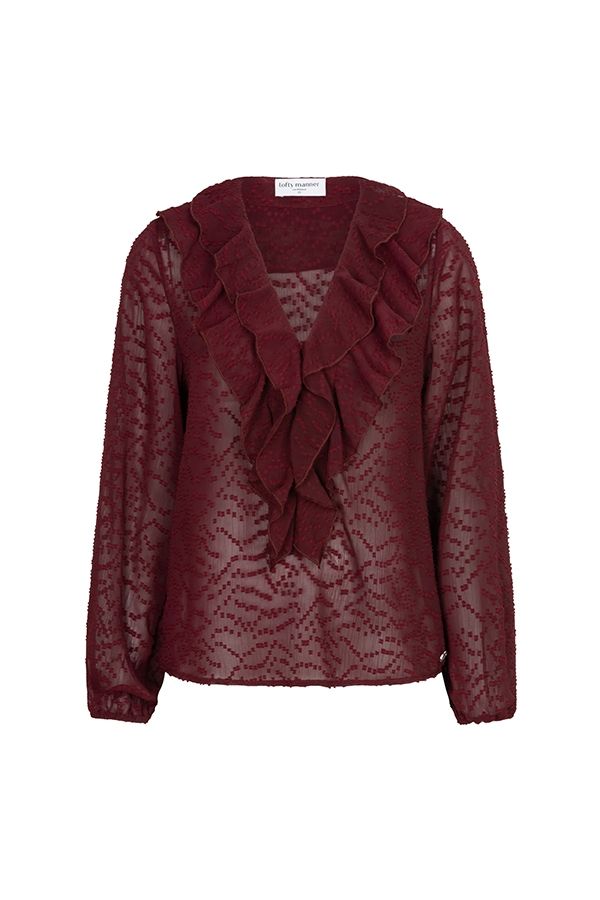 Lofty Manner Blouse Kio - Boho Ruffle 258 burgundy 00121644-EKA26013300000106