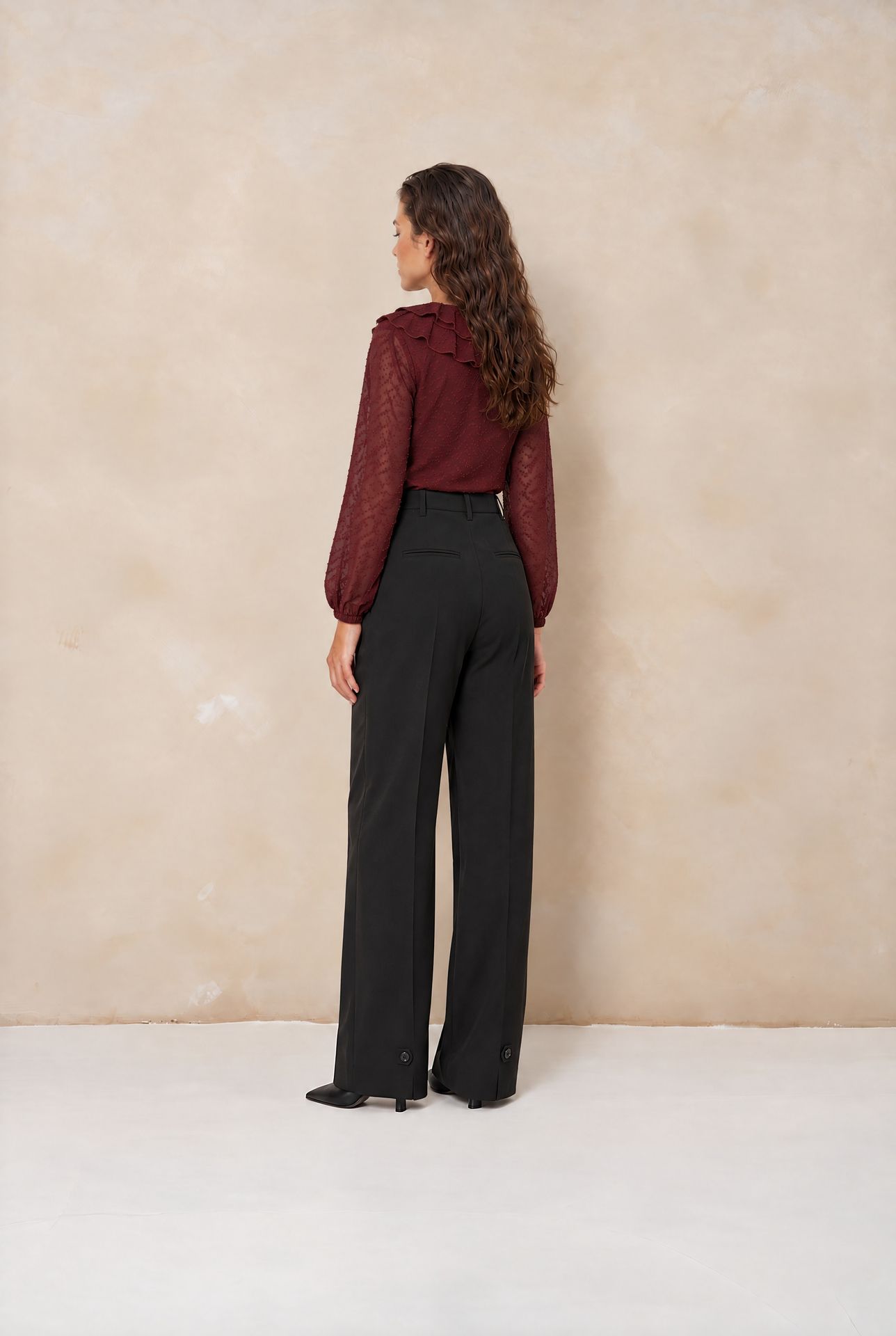 Lofty Manner Blouse Kio - Boho Ruffle 258 burgundy 2900172397039