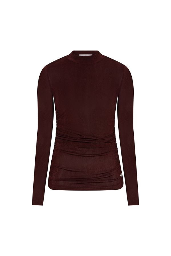 Lofty Manner Top Kelly - Gathered Top 258 burgundy 00121646-EKA26013300000106