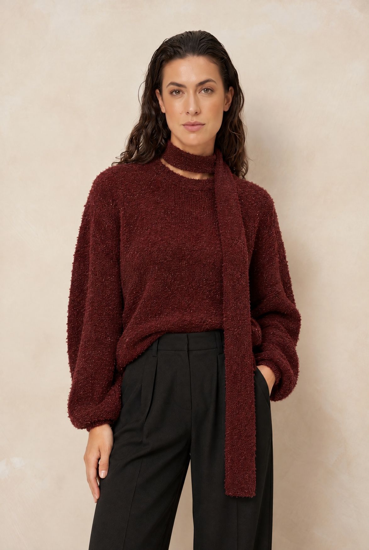 Lofty Manner Jumper Kira - Relaxed Knit 258 burgundy 2900172401026