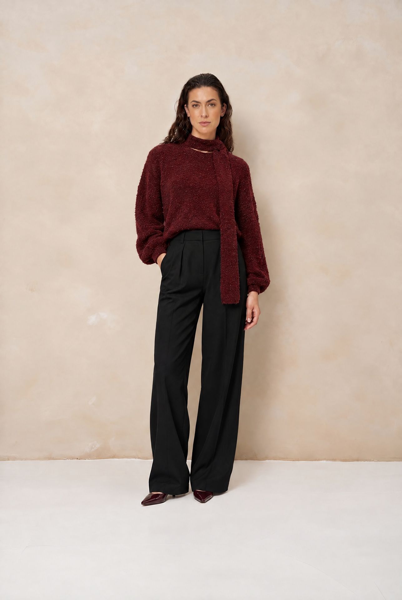Lofty Manner Jumper Kira - Relaxed Knit 258 burgundy 2900172401026