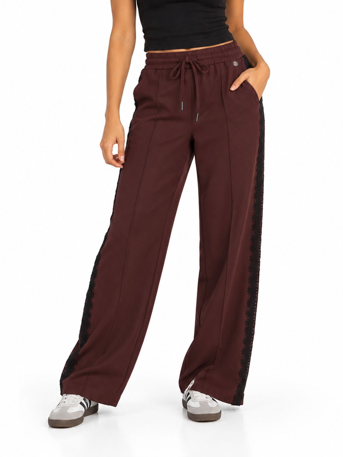 Lofty Manner Pant Koya - Lace Tape 258 burgundy 00121649-EKA26013300000106
