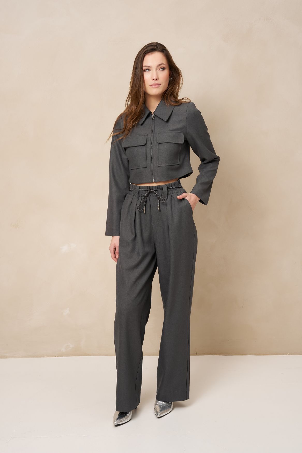 Lofty Manner Pant Kela - Pleated Tailored 549 anthracite 2900172403037