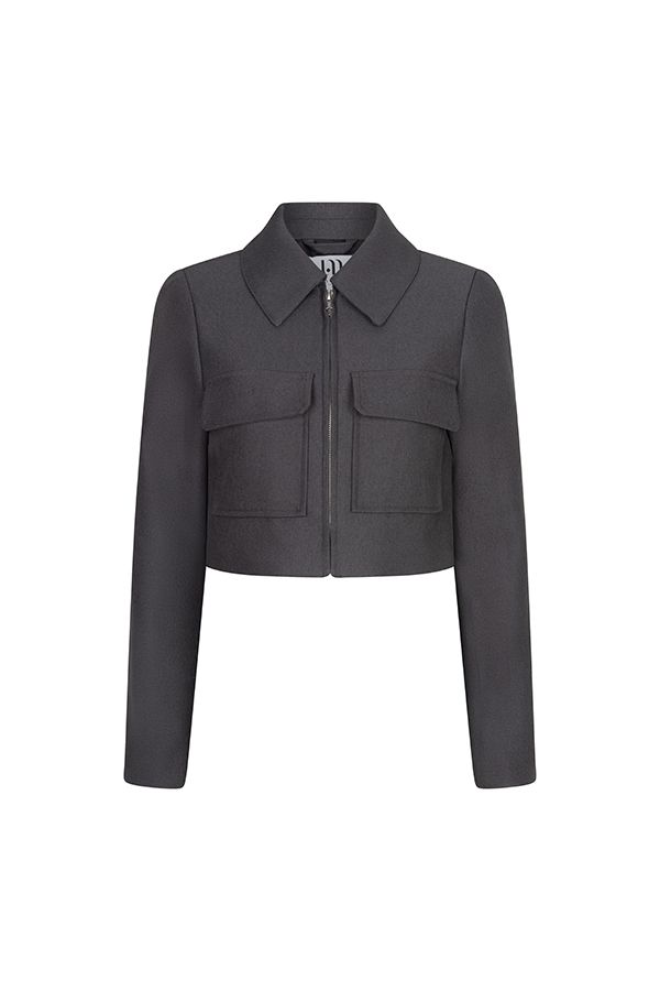 Lofty Manner Jacket Kia - Cropped 549 anthracite 00121651-EKA26013300000108