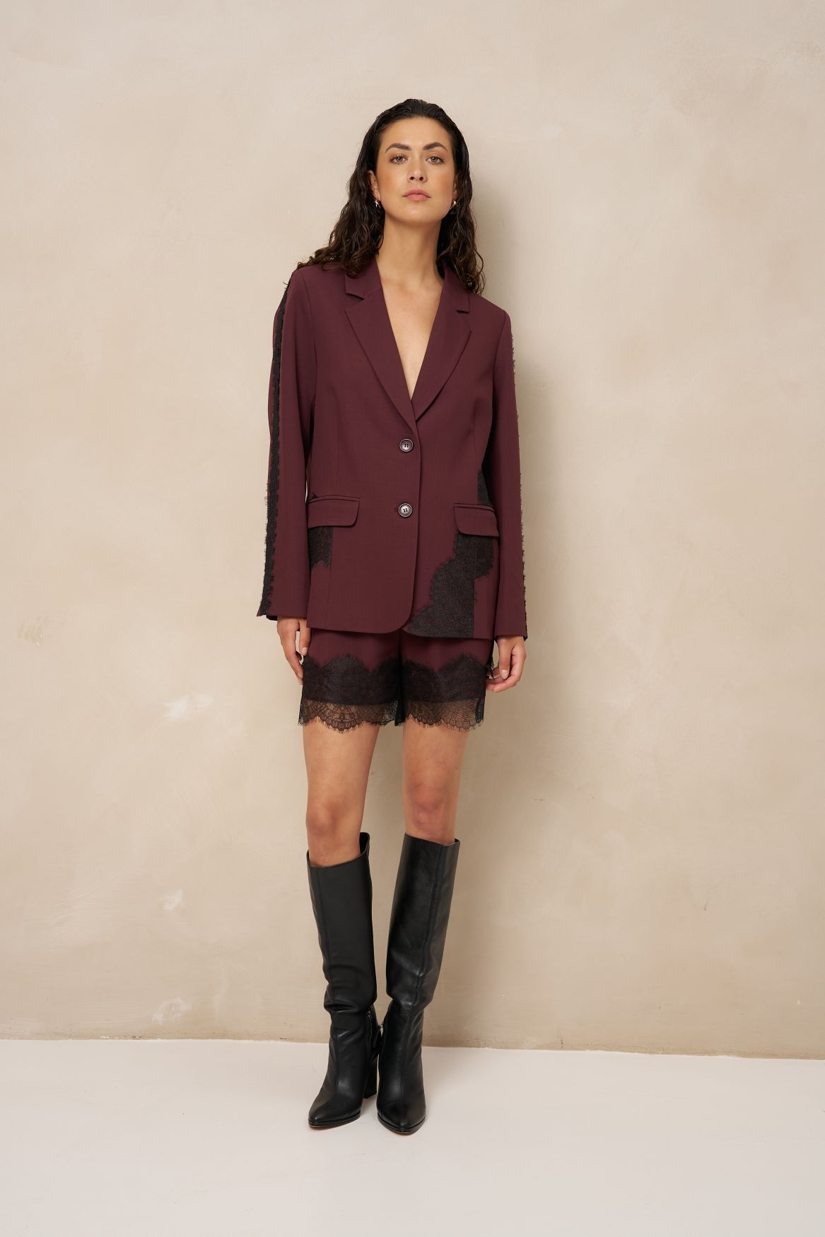 Lofty Manner Blazer Kae - Relaxed Lace 258 burgundy 2900172405031