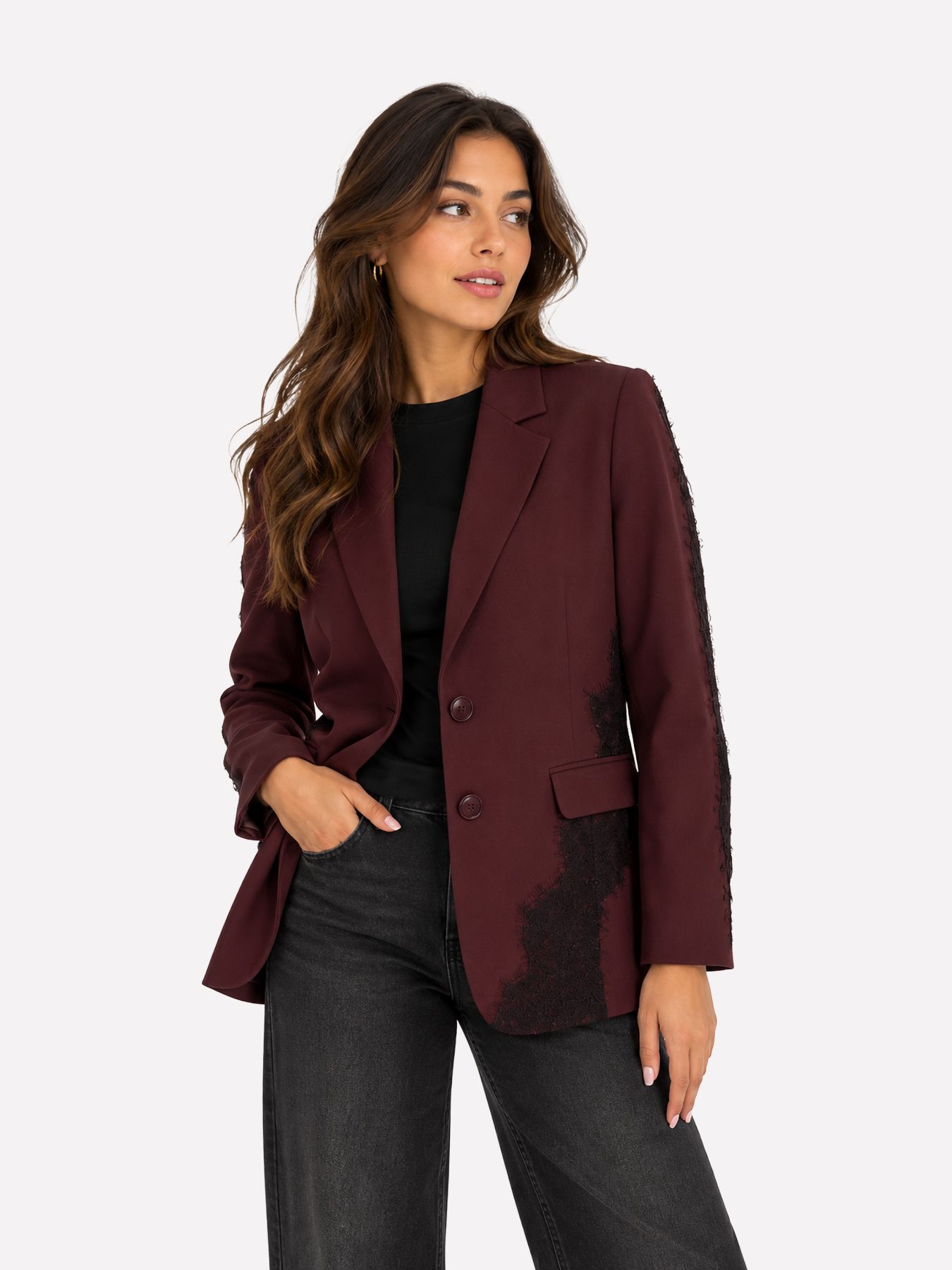 Lofty Manner Blazer Kae - Relaxed Lace 258 burgundy 00121652-EKA26013300000106