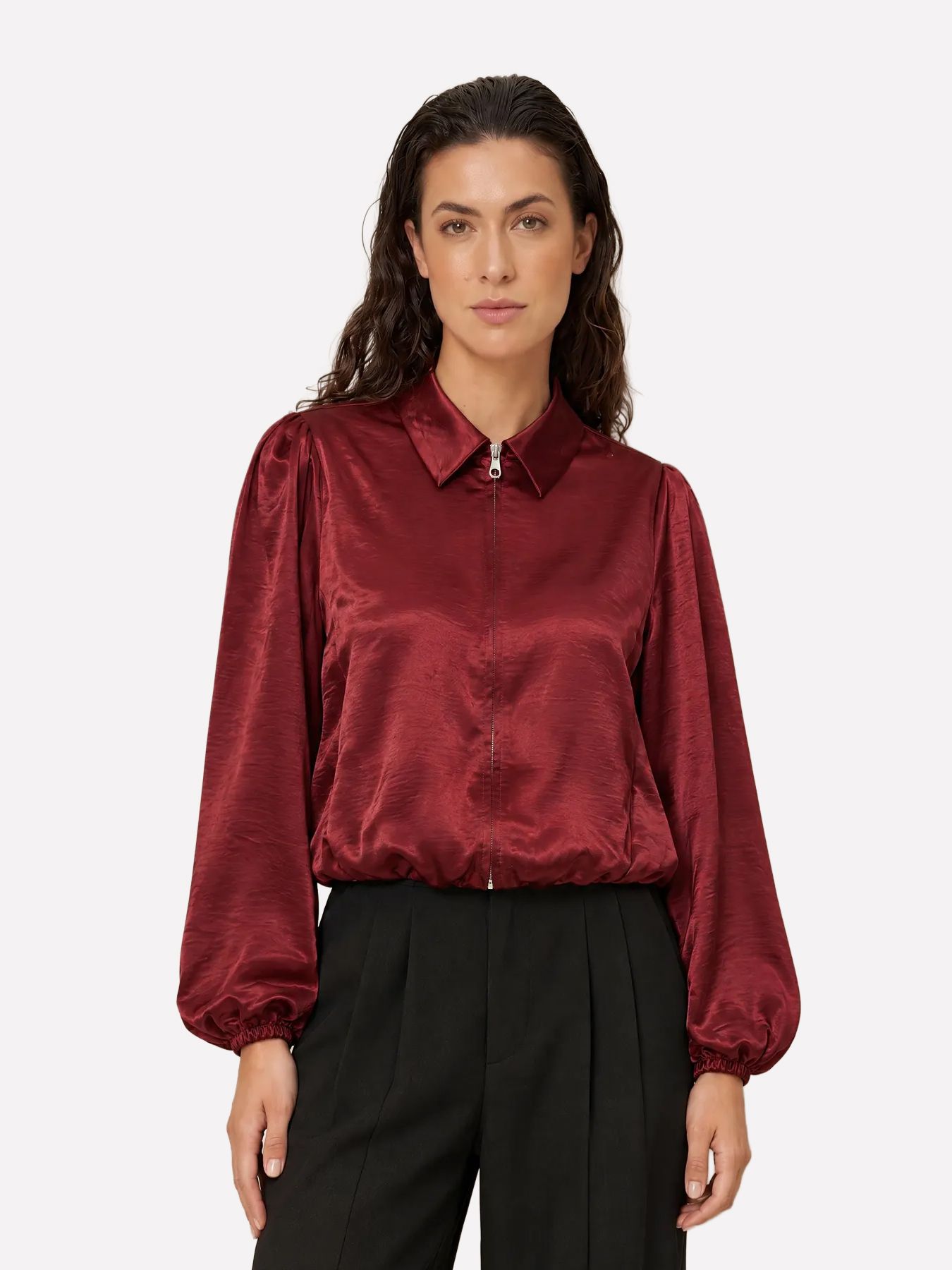 Lofty Manner Jacket Kairi - Satin Bomber 258 burgundy 00121653-EKA26013300000106