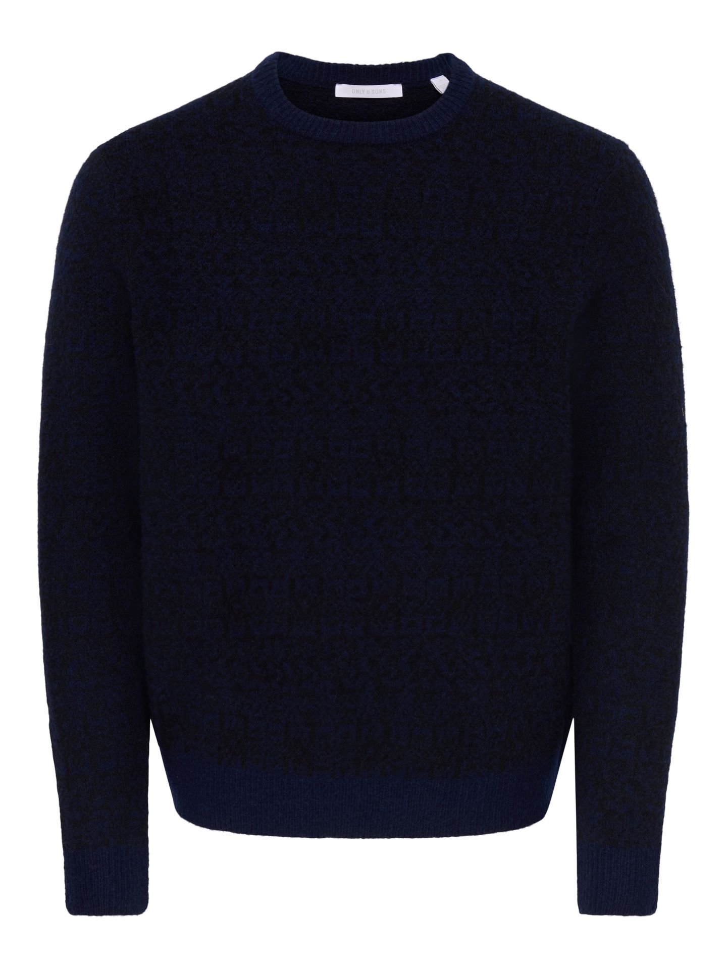 Only & Sons ONSSAGE REG LS WOOL BLEND CREW KNIT Baritone Blue/BLACK 00121656-EKA26011400003816