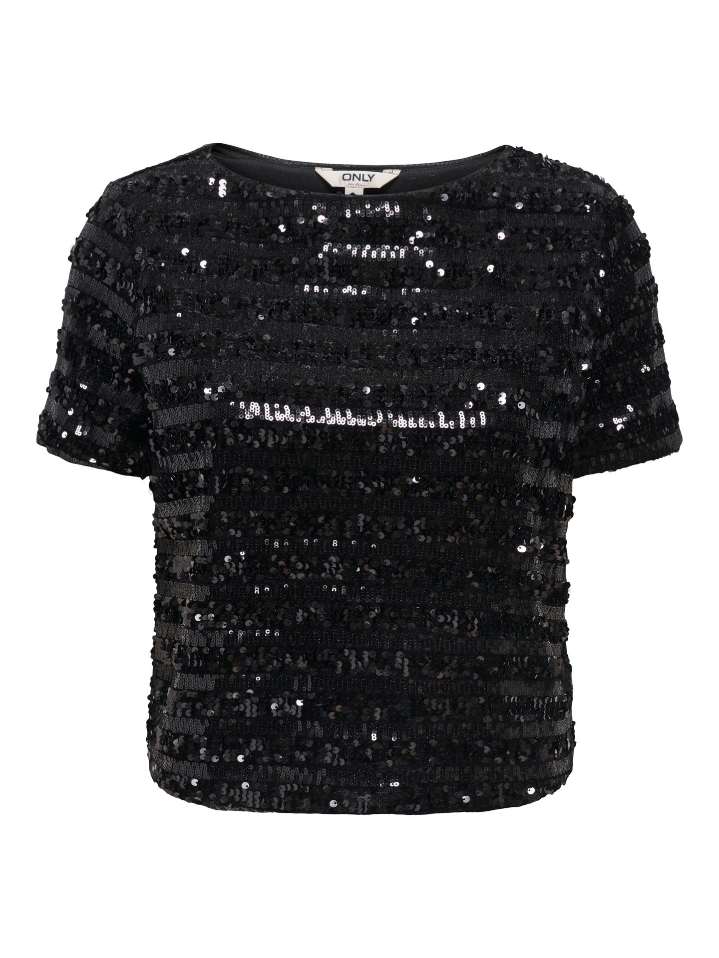 Only ONLSALIKA S/S SEQUINS TOP WVN Black/LEO AOP 00121662-EKA26011400000044