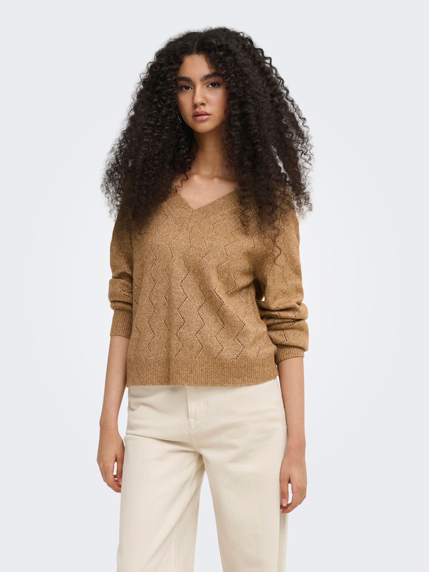 JDYASPEN LIFE L/S V-NECK PULLOVER K
