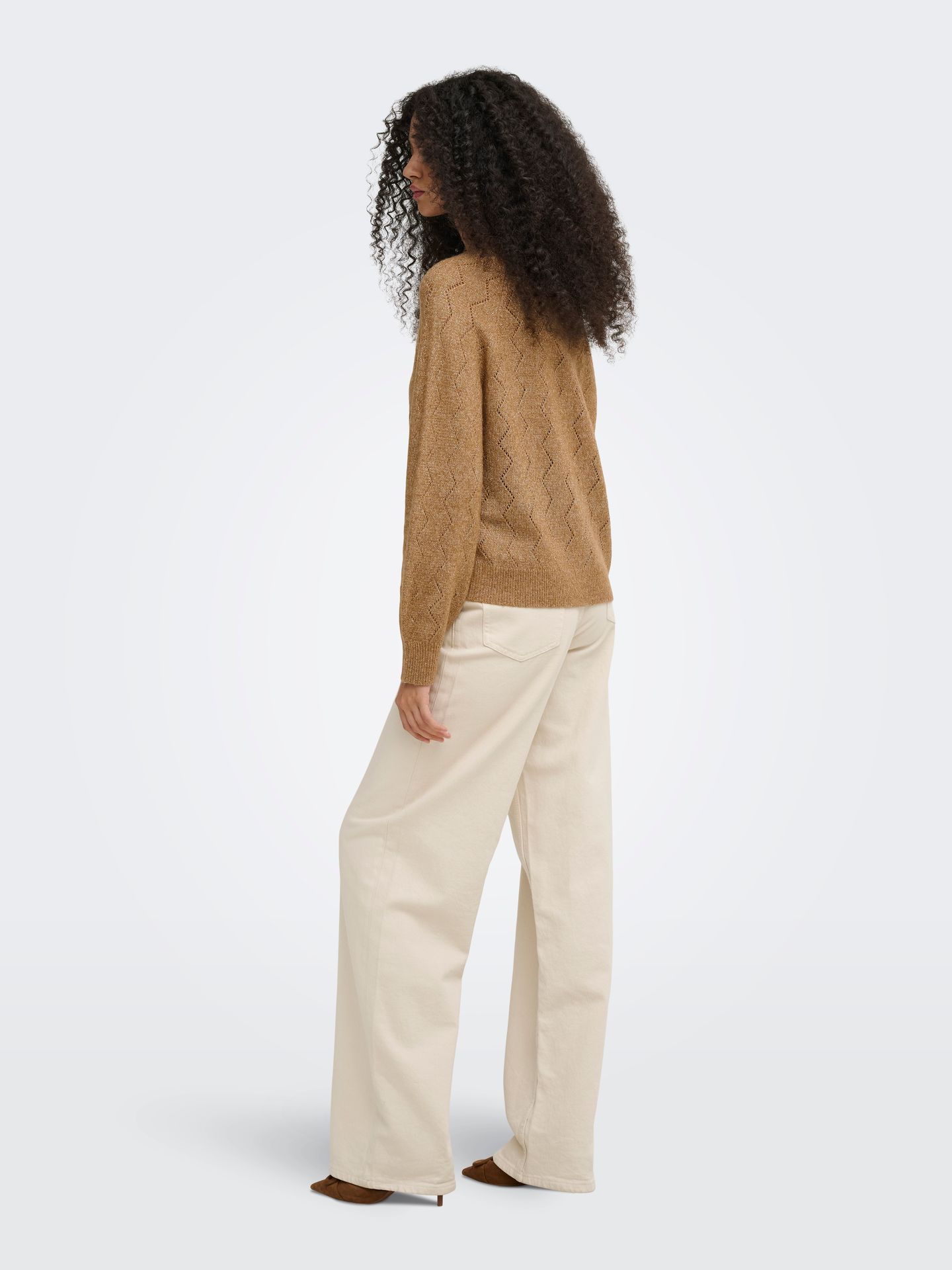 JDY JDYASPEN LIFE L/S V-NECK PULLOVER K Toasted Coconut/Leo Washed 2900172424018