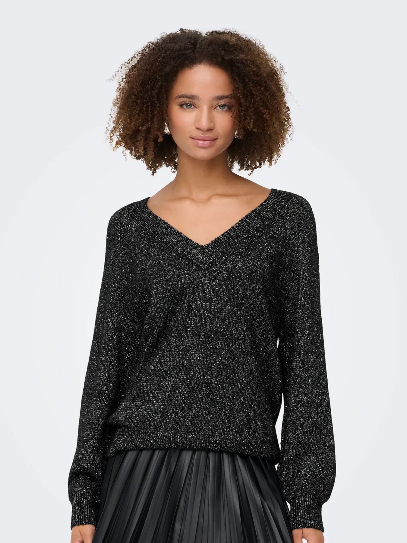 JDY JDYASPEN LIFE L/S V-NECK PULLOVER K Black/Rad 00121663-EKA26011400000387